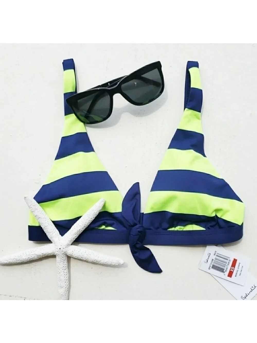 SPLENDID NAVY/NEON bikini top